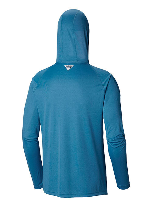 WWP Logo Columbia Tackle Hoodie - Terminal Blue - Back View