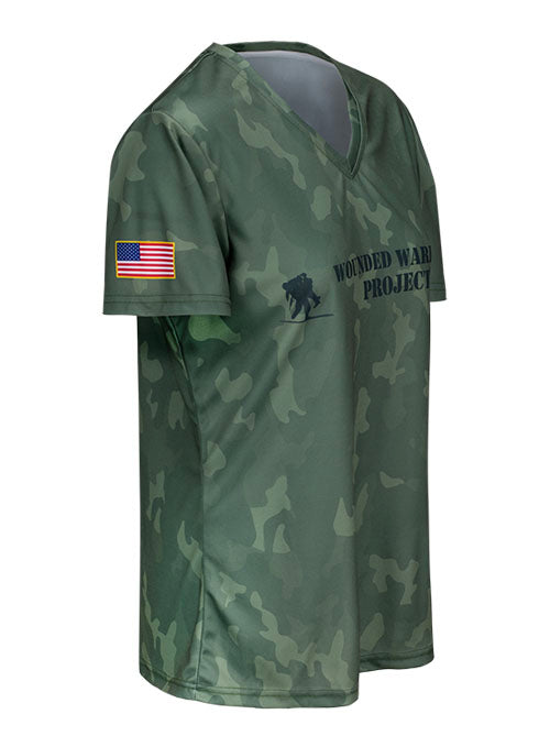 WWP Ladies Camo Series Tee - Angled Right Side View