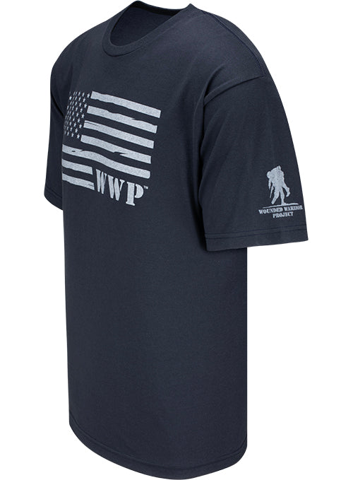WWP Made in the USA Tee - Navy - Angled Left Side View
