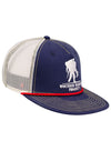 WWP Flatbill Mesh Logo Hat in Navy and White - Right  Side View