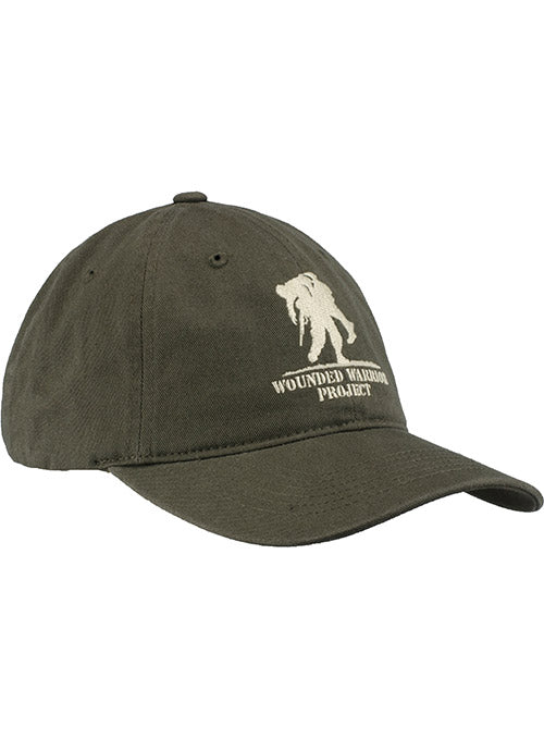 WWP Slouch Logo Hat in Military Green - Right Side View