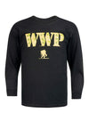 WWP Youth Long Sleeve Tee in Black - Front View