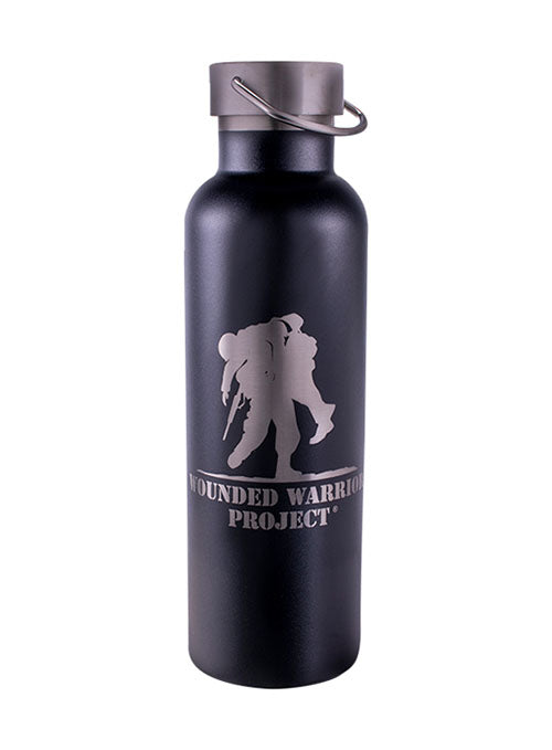 WWP 26 oz Stainless Steel Bottle in Black - Front View