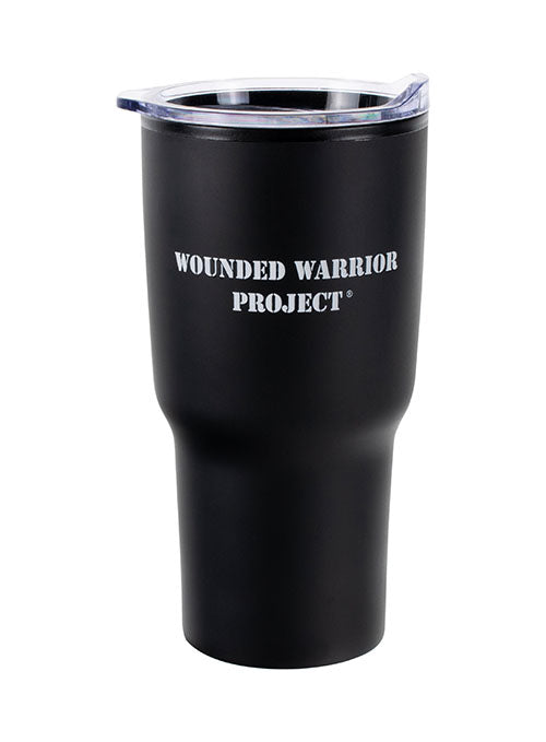 WWP 20th Anniversary Tumbler in Black - Back View WWP Word Mark