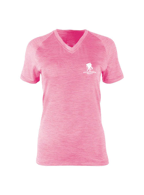 WWP Ladies Logo V-Neck - Pink - Front View