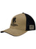 WWP Logo Foam Meshback Hat in Tan and Black - Left Side View
