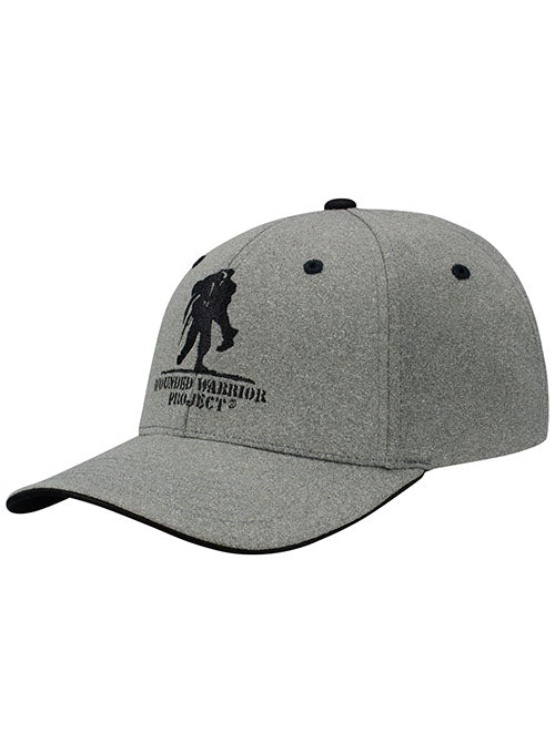 WWP Logo Performace Flex-Fit Hat in Grey - Left Side View