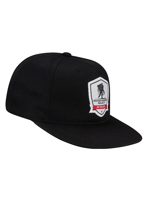 WWP 20th Anniversary Flatbill Hat in Black - Angled Right Side View