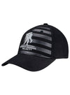 WWP Tonal Flag Hat in Black - Angled Left Side View