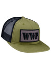 WWP Flatbill Mesh Wordmark Hat - Angled Right Side View