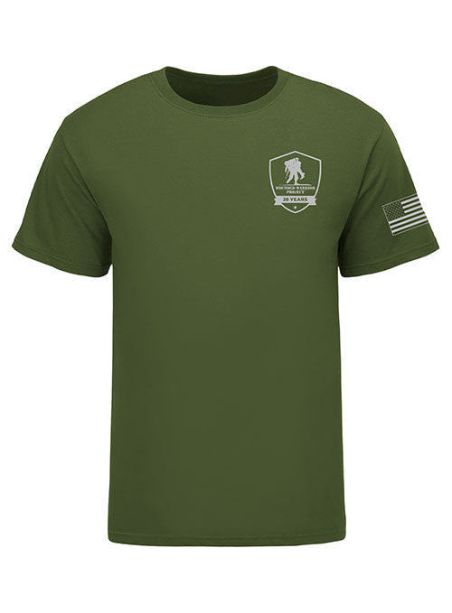WWP 20th Anniversary Eagle Tee in Military Green - Front View