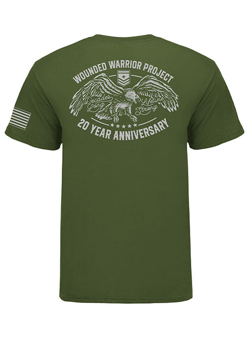 WWP 20th Anniversary Eagle Tee in Military Green - Back View