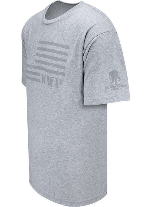 WWP Made in the USA Tee - Dark Ash - Angled Left Side View