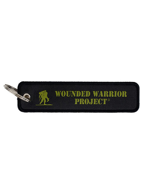 WWP Pull Keytag in Black and Green - Front View