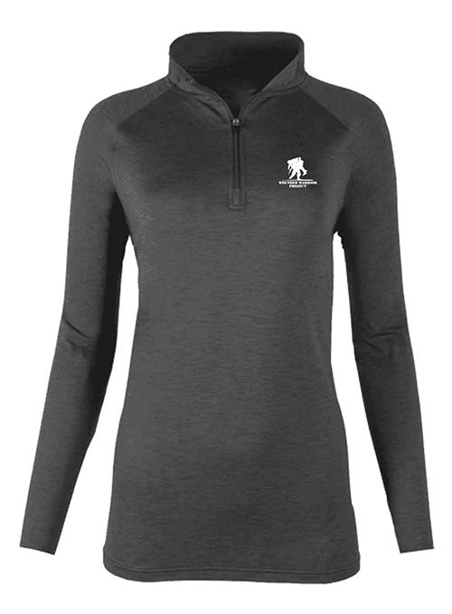 WWP Ladies Logo 1/4 Zip in Carbon Grey - Front View