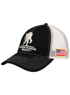 WWP Mesh Logo Flag Hat in Black and White - Left Side View