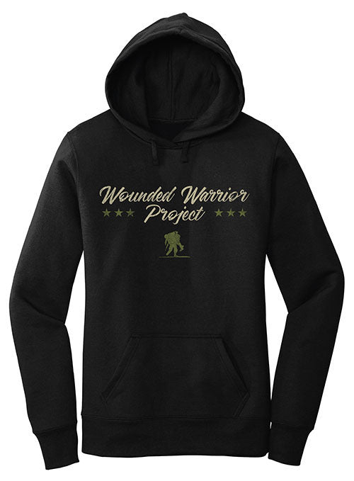 WWP Ladies Script Graphic Hoodie in Black - Front View