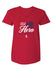 WWP Ladies Her in Every Hero Tee in Red - Front View