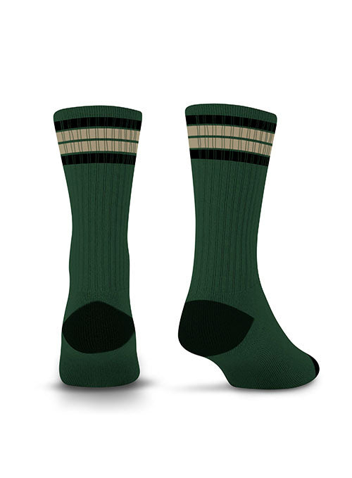 WWP 4 Stripe Socks in Green - Back View