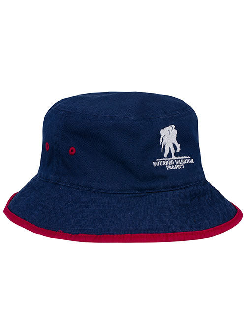 WWP Reversible Bucket Hat in Blue - Outside, Right Side View