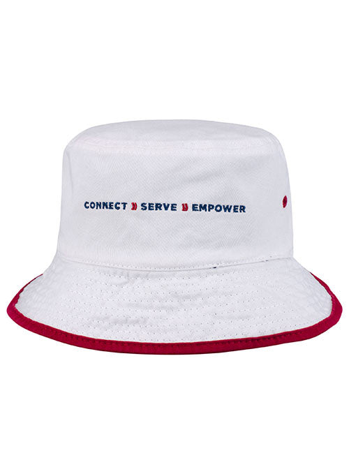 WWP Reversible Bucket Hat in White - Inside, Front View