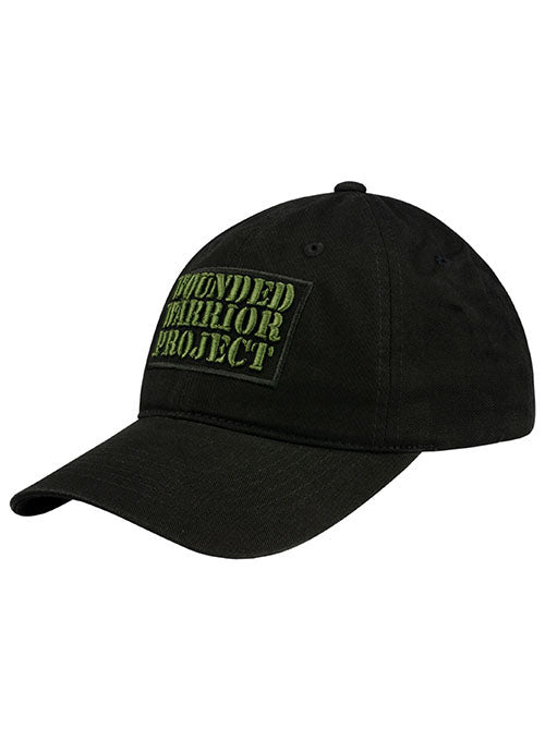 WWP Slouch Wordmark Hat in Black - Left Side View