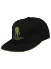 WWP Flatbill Snapback Logo Hat in Black - Left Side View