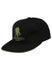 WWP Flatbill Snapback Logo Hat in Black - Left Side View