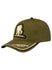 WWP Flex Fit Striped Bill Logo Hat in Military Green - Left Side View