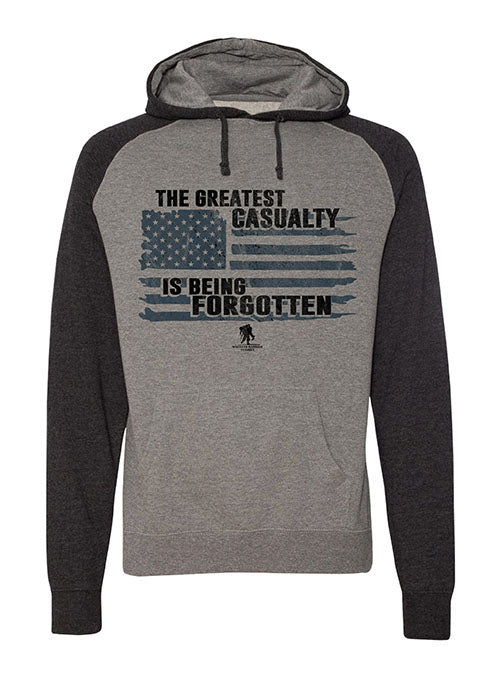 WWP Tagline Hooded Sweatshirt in Grey - Front View