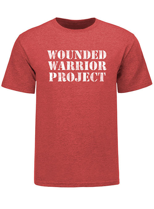 WWP Wordmark Logo Tee in Heather Red - Front Side